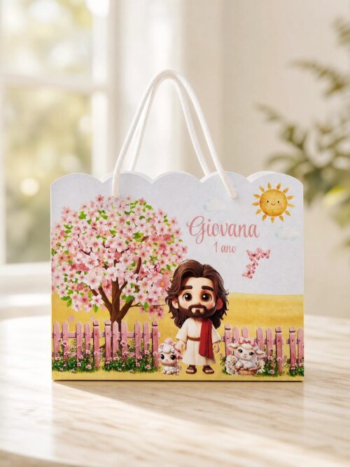SACOLA PERSONALIZADA LEMBRANÇA ANIVERSÁRIO JARDIM JESUS