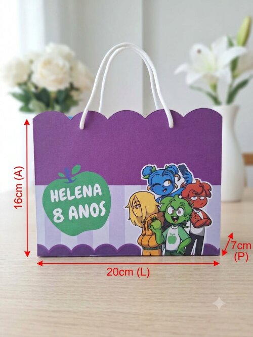 SACOLA PERSONALIZADA LEMBRANÇA ANIVERSÁRIO MUNDO TORAJO