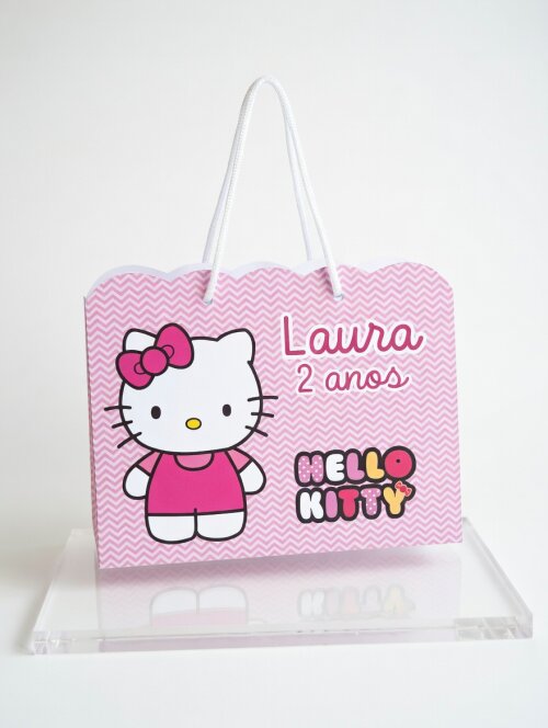 SACOLA PERSONALIZADA LEMBRANÇA ANIVERSÁRIO HELLO KITTY