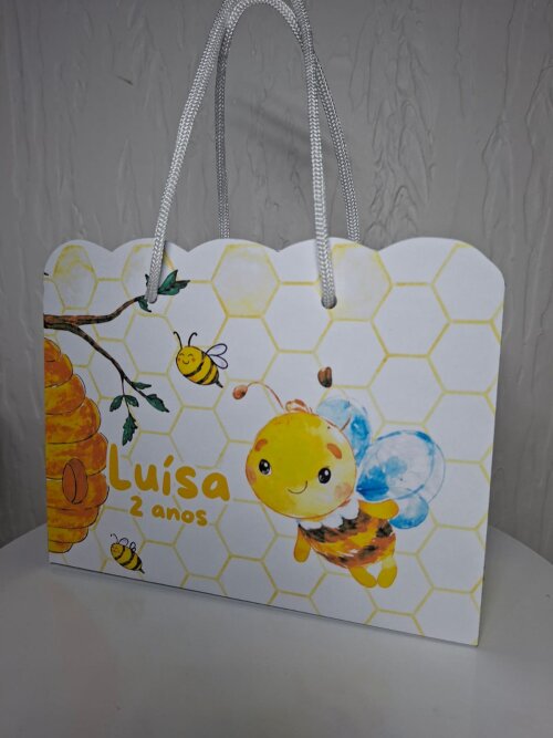 SACOLA PERSONALIZADA LEMBRANÇA ANIVERSÁRIO ABELHA