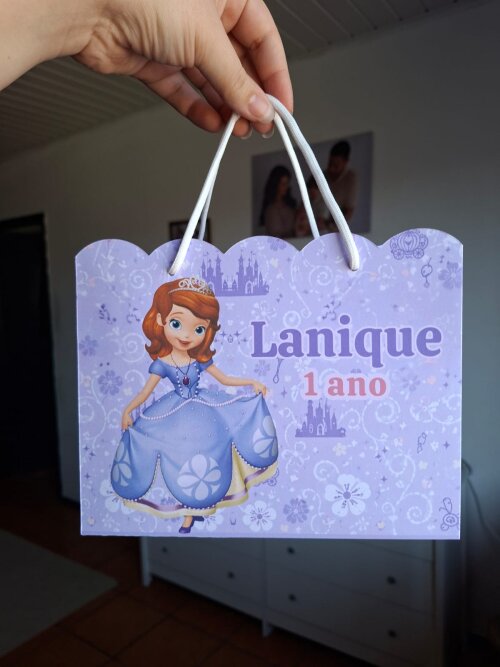 SACOLA PERSONALIZADA LEMBRANÇA ANIVERSÁRIO PRINCESA SOFIA