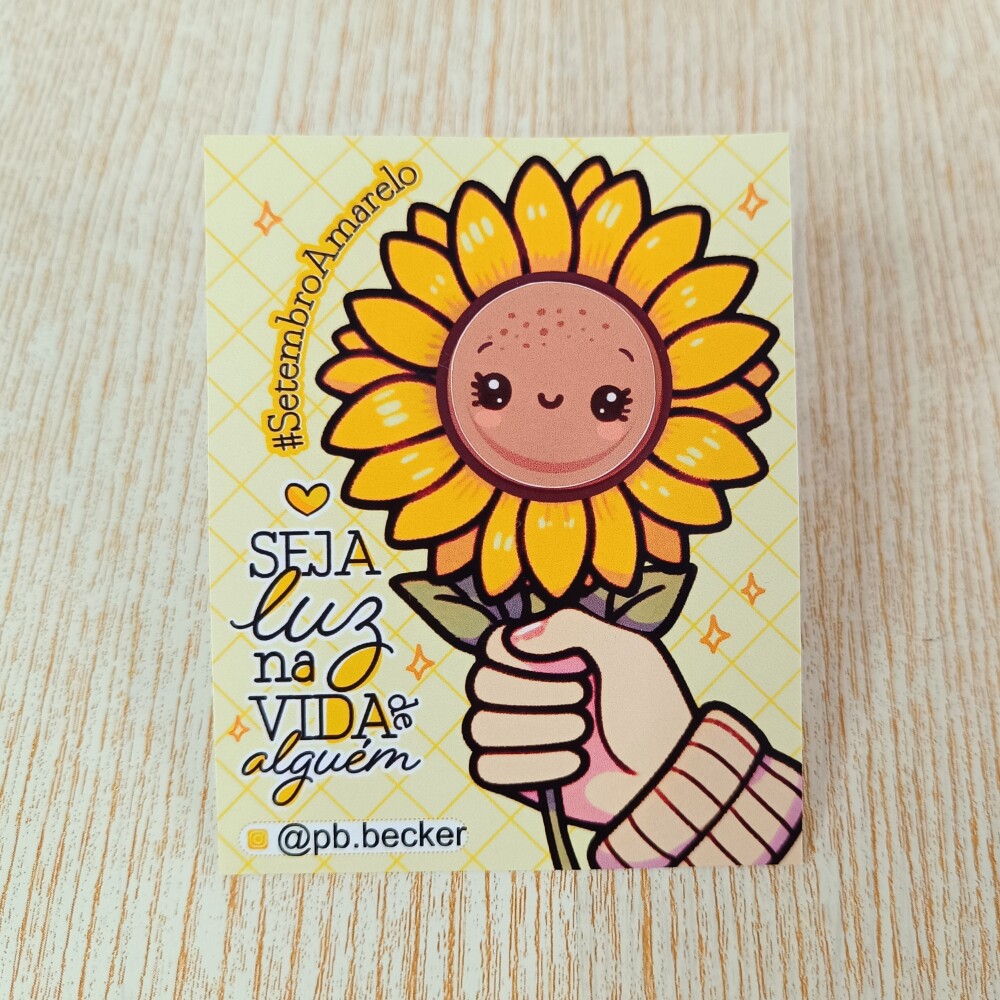 Card com Moeda de Chocolate - Setembro Amarelo