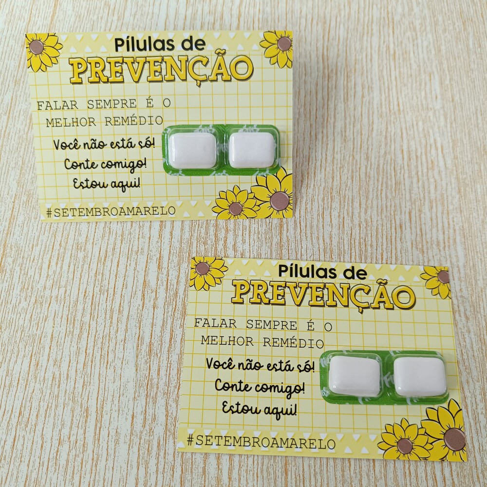 Card com 2 Chicletes Flics Setembro Amarelo
