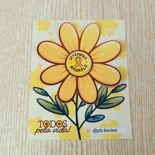 Card Pétala com Moeda de Chocolate - Setembro Amarelo