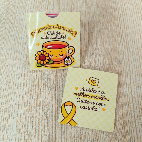 Embalagem para Chá - Setembro Amarelo - Não Acompanha Chá