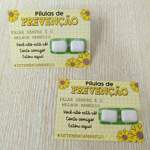 Card com 2 Chicletes Flics Setembro Amarelo