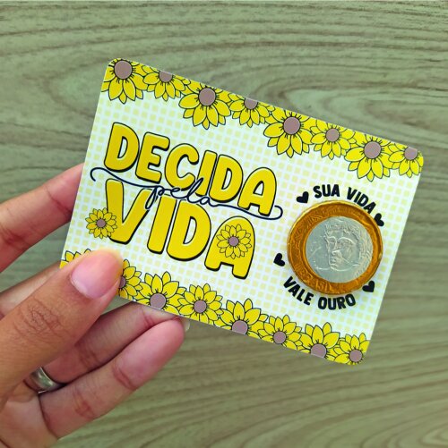 Card com Moeda de Chocolate - Setembro Amarelo