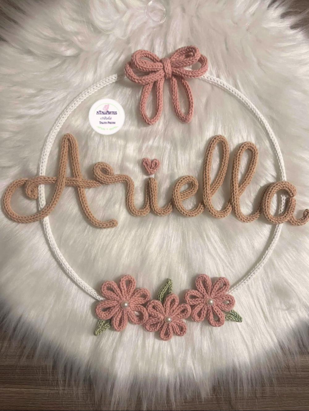 Porta maternidade Menina laço mor com flores personalizada em tr