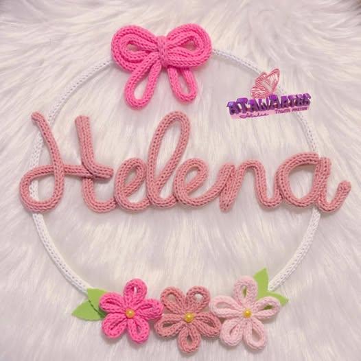 Porta maternidade Menina laço mor com flores personalizada em tr