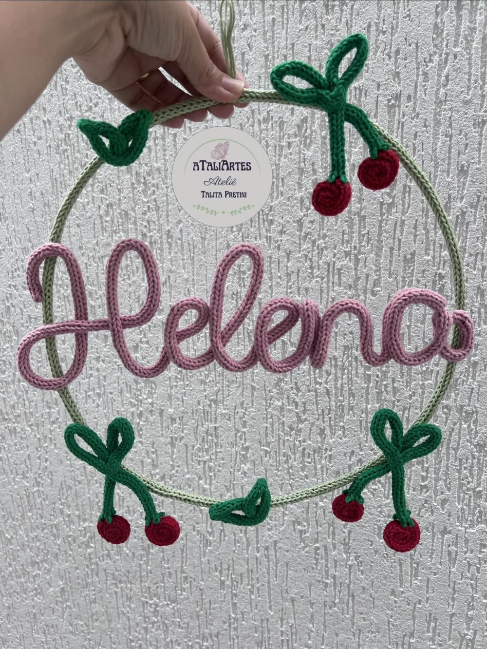 Porta maternidade Cerejinha personalizada em tricotin