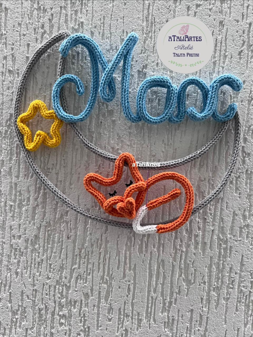 Porta Maternidade Raposinha Personalizada em Tricotin