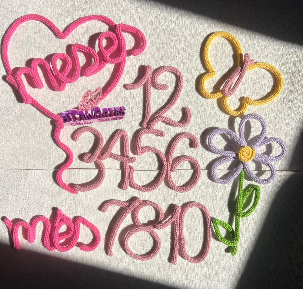 Kit Mêsversário Menina 03 Desenhos Personalizado Tricotin
