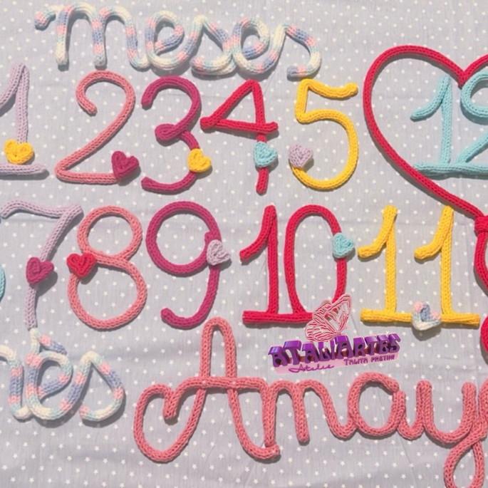 Kit Mêsversário números com corações com Nome Personalizado