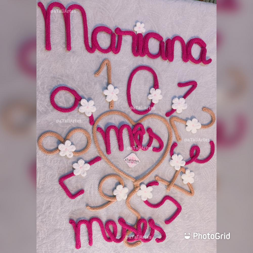 Kit Mêsversário Números com Margaridas + nome personalizado em
