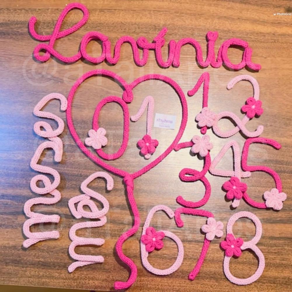 Kit Mêsversário Números com Margaridas + nome personalizado em