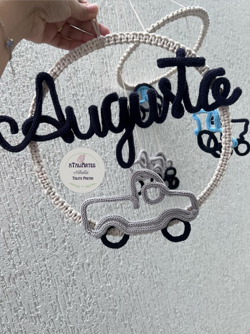 Kit Porta Maternidade + Móbile Menino Personalizado Tricotin