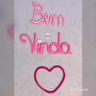 Bem Vinda decorativo personalizado em Tricotin
