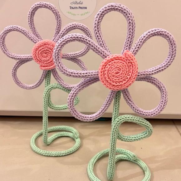 05 Unds Flor Porta Retrato 10x15 Personaliza em Tricotin