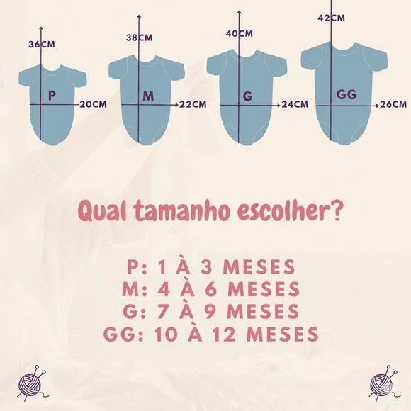 Body Mêsversário com Flores ou Laços de Tricotin