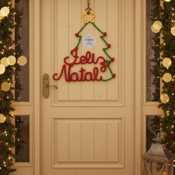 Guirlanda de Natal Tricotin Personalizada - Feliz Natal