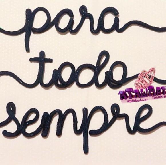Frase para Todo Sempre Decoração Quarto Casal Tricotin