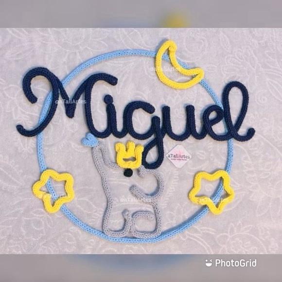Guirlanda Elefantinho Personalizado em Tricotin