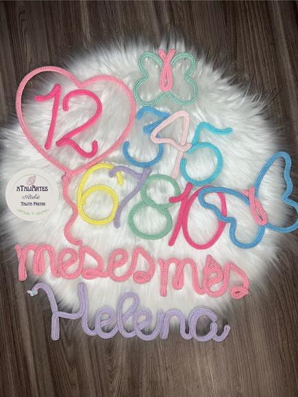 Kit Mêsversário Borboletas Personalizado Tricotin
