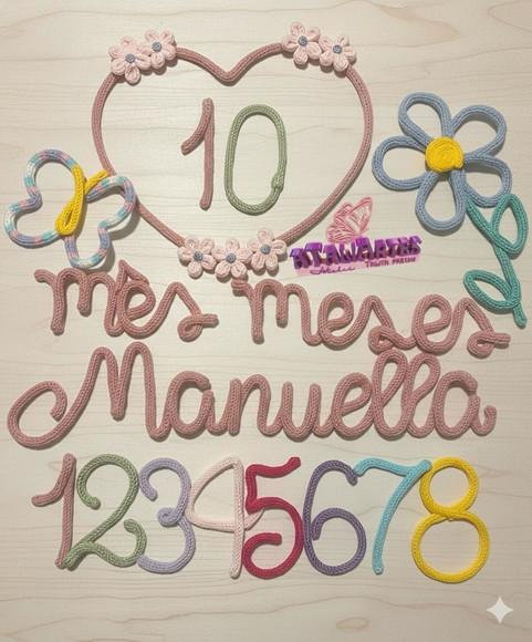 Kit Mêsversário Coração Florido, Borboleta e Margarida