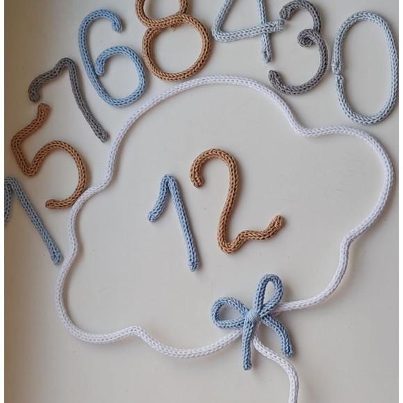 Kit Mêsversário Nuvem com Um Nome Personalizado em Tricotin
