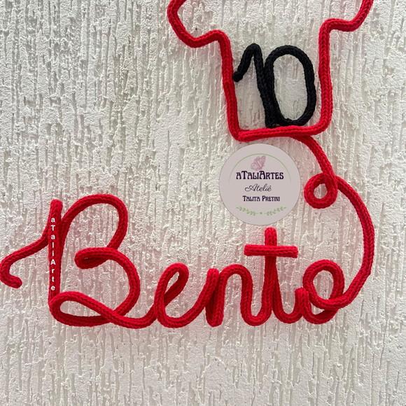 Porta maternidade Futebol Nome com Camisa 10 em Tricotin personal
