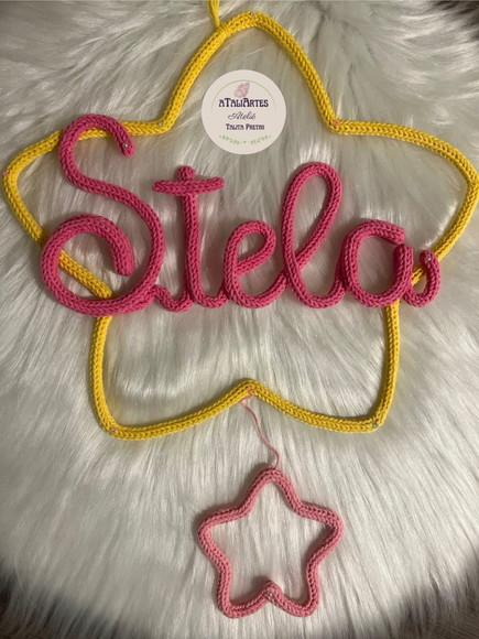 Porta Maternidade Estrela Personalizada em Tricotin