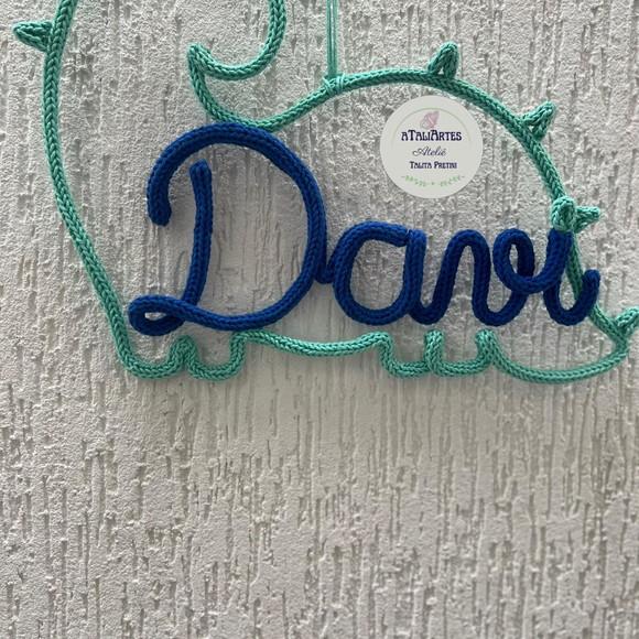 Porta Maternidade Dinossauro Personalizado em Tricotin