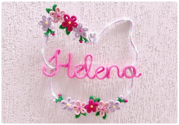 Porta Maternidade Guirlanda Borboleta personalizado em tricotin