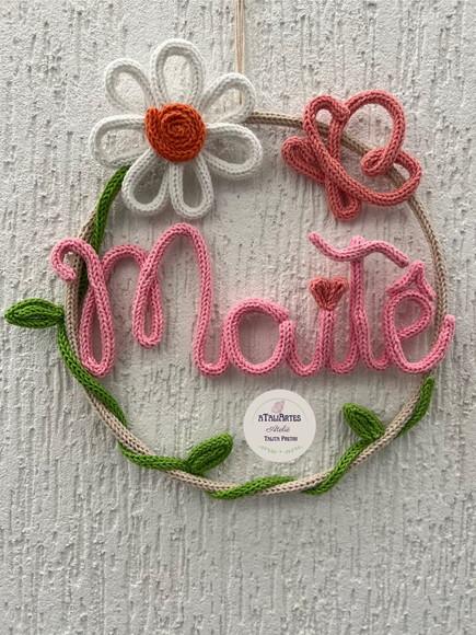 Porta Maternidade Margarida Personalizada em Tricotin