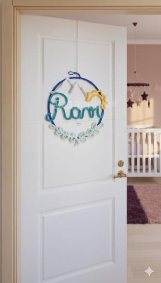 Porta Maternidade Montanha Personalizada em Tricotin