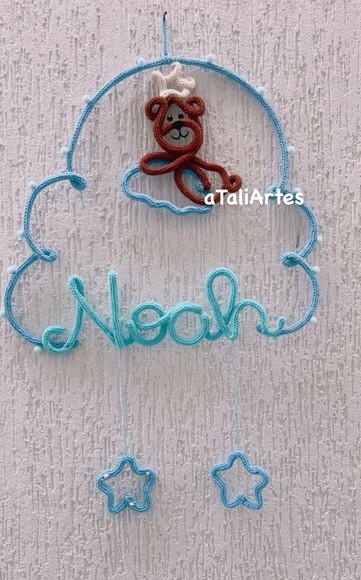 Porta Maternidade Nuvem Grande Personalizada Tricotin