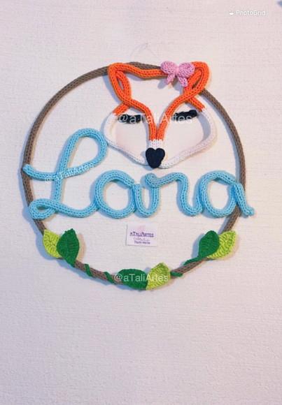Porta Maternidade Raposinha Personalizada em Tricotin