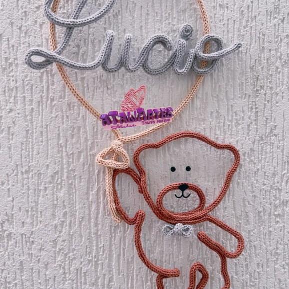 Porta Maternidade Ursinho com Bexiga Personalizado Tricotin