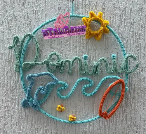 Porta Maternidade Praia em Tricotin Personalizado