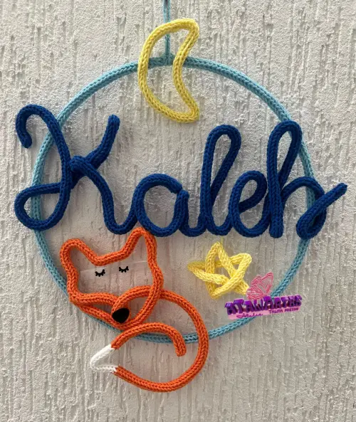 Porta Maternidade Raposinha Personalizada em Tricotin