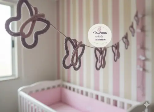 Varal Decorativo Infantil em Tricotin