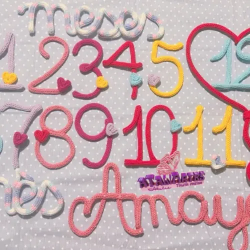 Kit Mêsversário números com corações com Nome Personalizado