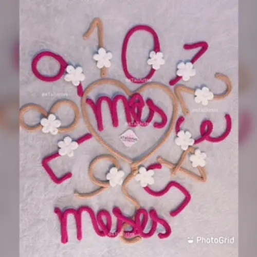 Kit Mêsversário Números com Margaridas + nome personalizado em