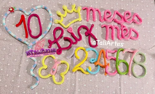 Kit Mêsversário Princesa coroa + borboleta + Nome Personalizado