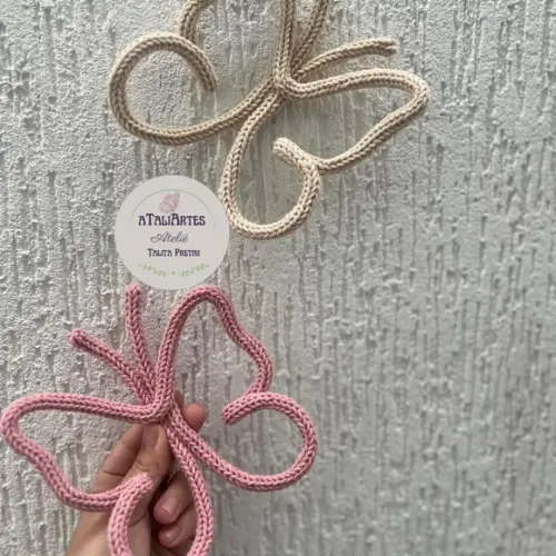 03 Unidades Borboleta Decorativa Personalizada em Tricotin