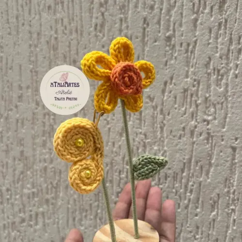 15 Unidades Lembrancinha Jardim Personalizada em Tricotin