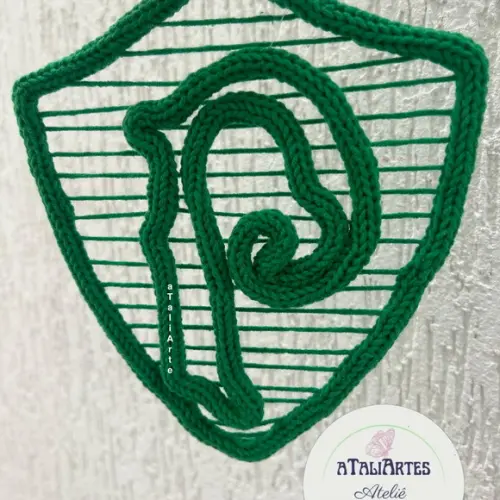 Escudo do Palmeiras Artesanal em Tricotin - Decor de Time