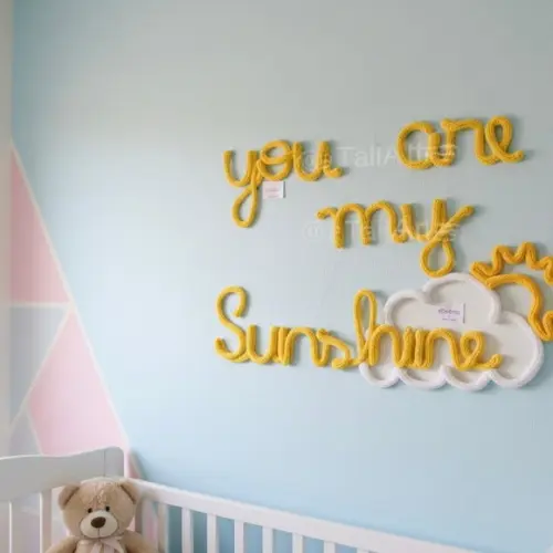 Frase You Are My Sunshine Personalizado em Tricotin