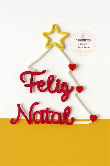 Guirlanda de Natal Tricotin Personalizada - Feliz Natal