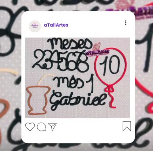 Kit Mêsversário Gaúcho Cuia e Nome em Tricotin Personalizado